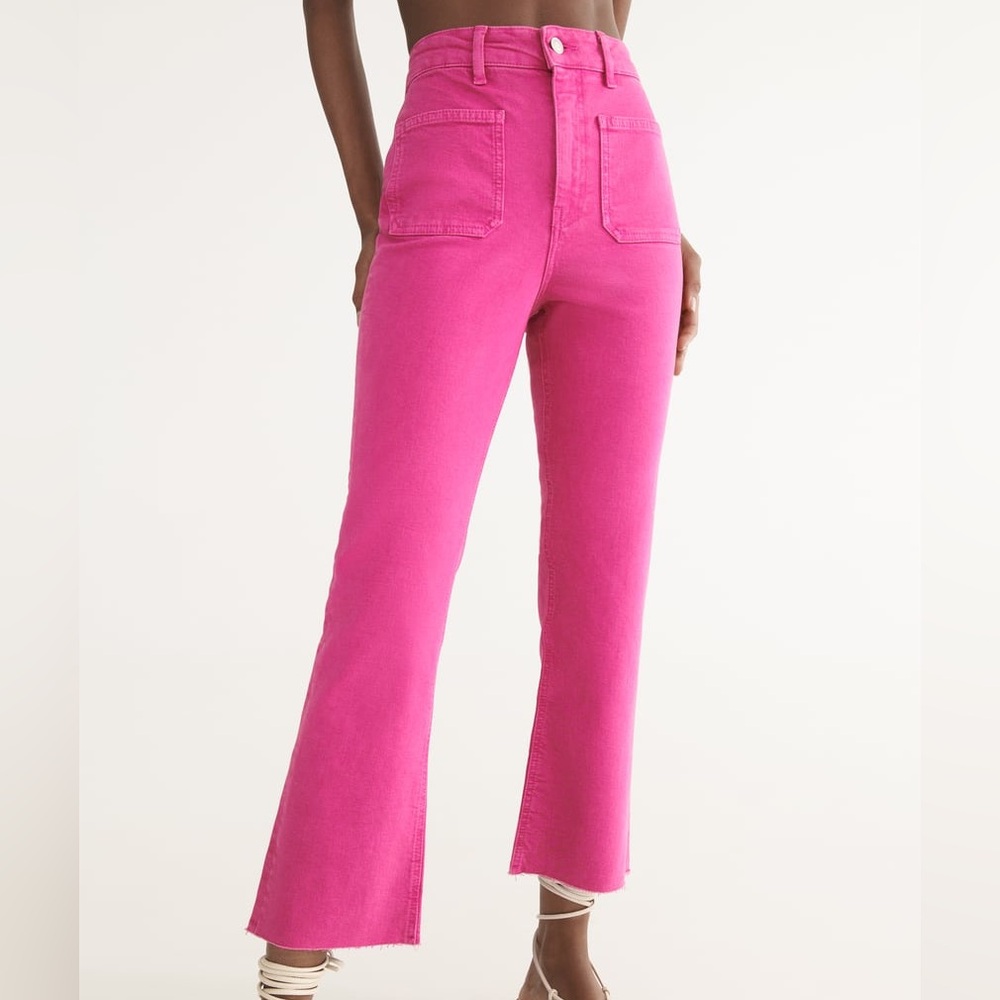 ZARA pink crop flare